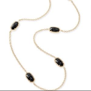 Kendra Scott Gold & Black quartz Kellie long necklace - please read description
